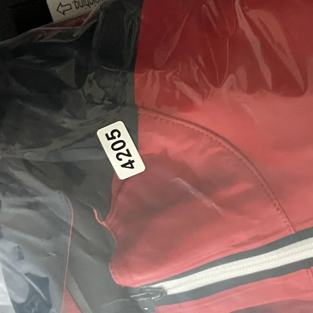FootJoy FJ Hydroknit Mens Jacket Large Red Blue Long Sleeve 1/4 Zip Golf Logo‎